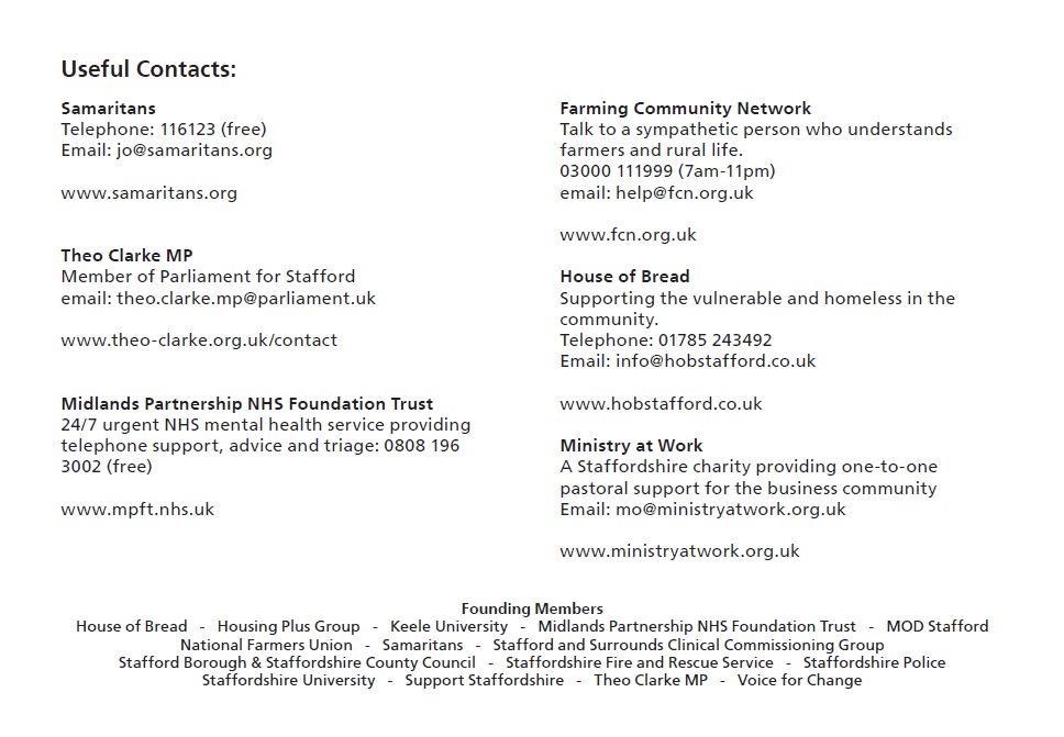 Stafford Mental Health Network key contacts