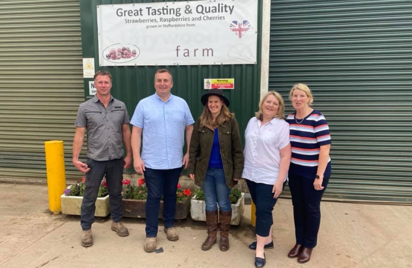 Theo Clarke MP at Littywood Farm