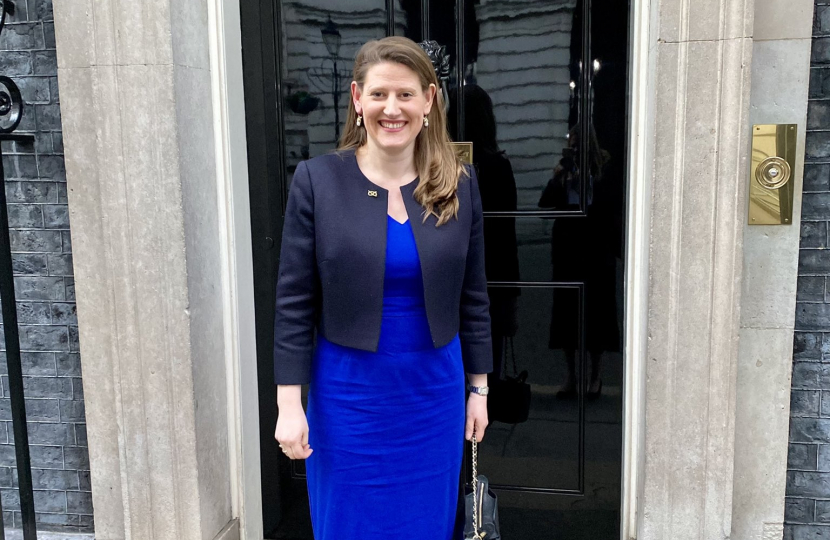 Theo Clarke MP outside No. 10 Downing St