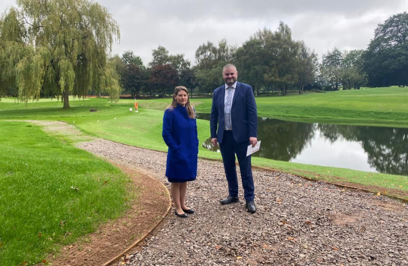 Theo Clarke MP and HS2 Minister visiting affected sites in Stafford