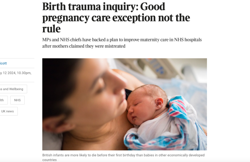 The Times headline birth trauma inquiry