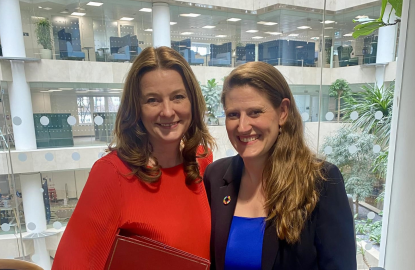 Theo Clarke MP and the Education Secretary during her first meeting as Parliamentary Private Secretary