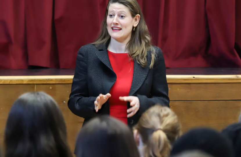 Theo Clarke MP addressing Stafford Grammar School pupils