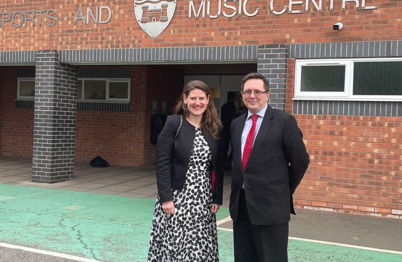 Theo Clarke and the Headmaster of Stafford Grammar School