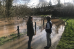 Theo Clarke MP sees effects of the River Stow flooding
