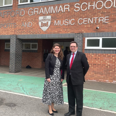 Theo Clarke and the Headmaster of Stafford Grammar School